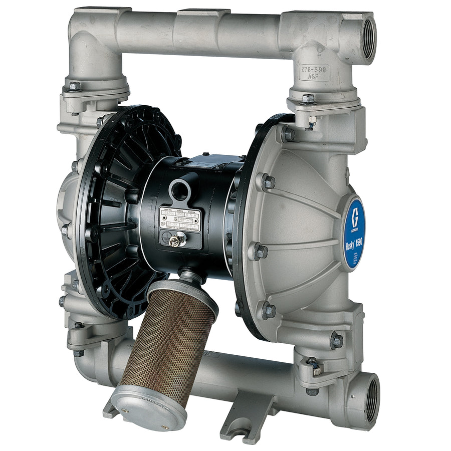 Graco Husky 1590 SS 1-1/2 in. (38.1 mm) BSP Standard Pump, AL Center Section, GE Seats, GE Balls & GE Diaphragm (DBDGGG)