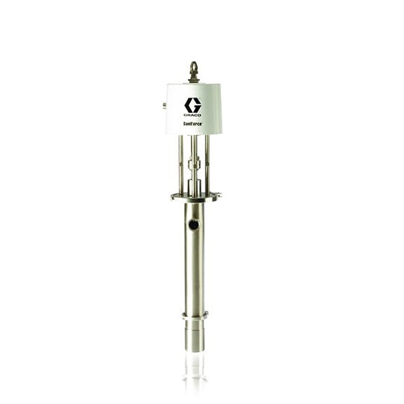 Graco 5:1 Ratio Drum Length Double Ball Sanitary Lower with Buna, FKM, PTFE, and UHMWPE (24G756)