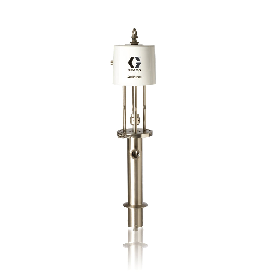 Graco 5:1 Ratio SaniForce Double Ball Stubby Piston Pump with 4 in Tri-Clamp Inlet (24F197)