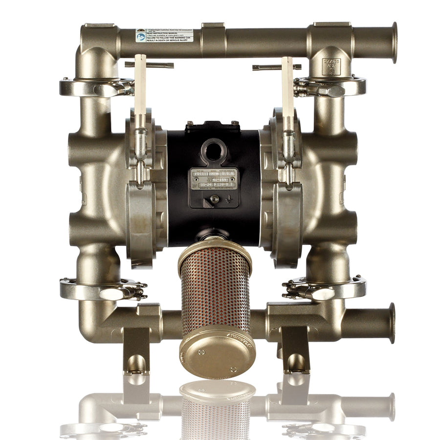 Graco SaniForce 1590, 1.5" FG SST Pneumatic Diaphragm Pump, AL Center, SS Seats, SP Balls, SP Diaphragms (FA2222)