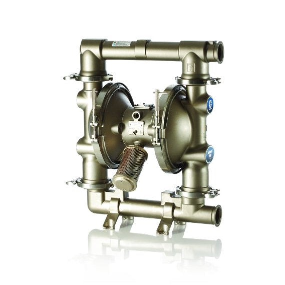 Graco SaniForce 2150, 2" FG SST Pneumatic Diaphragm Pump, SS Center, SS Seats, PT Balls, PT Diaphragms (FD9111)