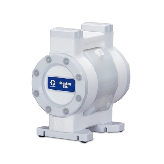 Graco ChemSafe 515 Air Operated Double Diaphragm Plastic Pump with PTFE Seat, PTFE Ball, Overmolded PTFE Diaphragm, PTFE Fluid Path & NPT Port (24X425)