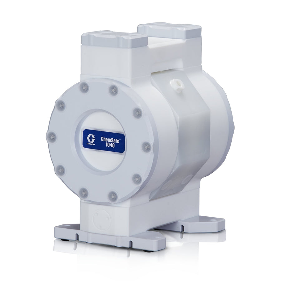Graco ChemSafe 1040 Air Operated Double Diaphragm Pump with PTFE Seat, PTFE Ball, Overmolded PTFE Diaphragm, PTFE Fluid Path & NPT Port (24X423)