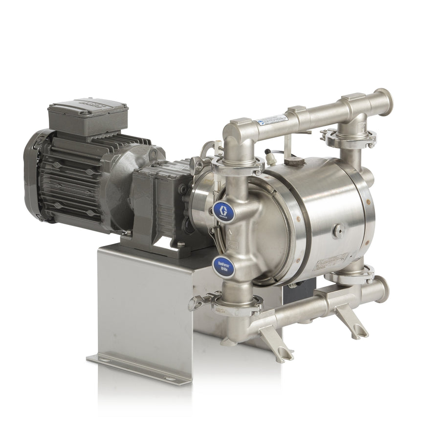 Graco SaniForce 1040e Sanitary S/S EODD Pump with PTFE O-Rings, S/S Seats, PTFE Balls, PTFE/EPDM Overmold Diaphragm & Tri Clamp Porting (24Y596)