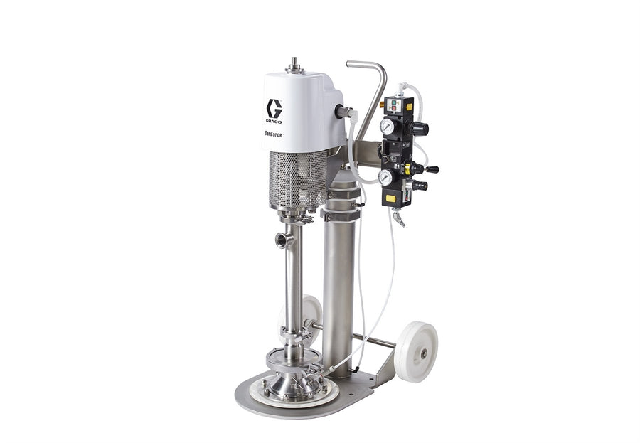Graco SaniForce Pail Unit, Stainless Steel Frame, 6:1 PP, PTFE Wiper Seal, Exposed Controls (SPU.A01AAA1AA0C21)