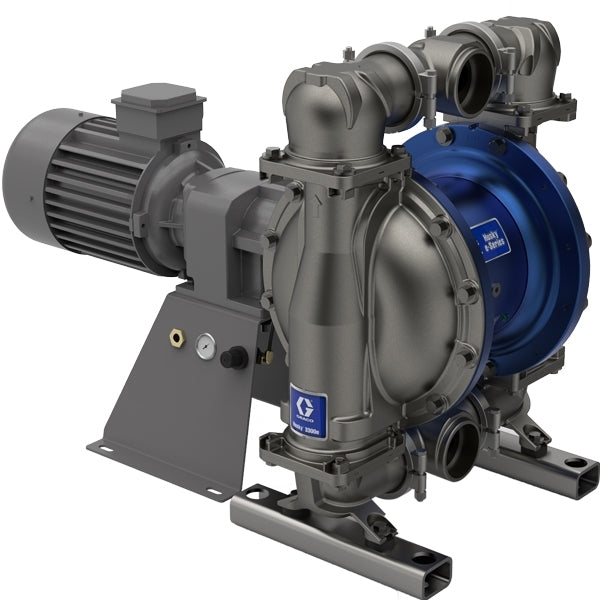 Graco Husky 3300e 3" SS Electric Diaphragm Pump; 7.5 Hp AC Motor, No CMPSR, End Port BSP, AL Center, SS Seat, PT Ball, PT Diaphragm (659804)