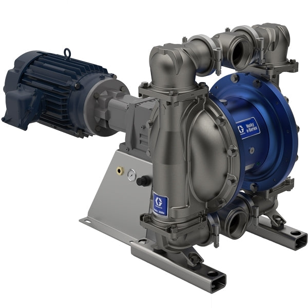 Graco Husky 3300e 3" SS Electric Diaphragm Pump; 7.5 Hp ATEX Motor, No CMPSR, End Port NPT, AL Center, GE Seat, GE Ball, GE Diaphragm (659821)