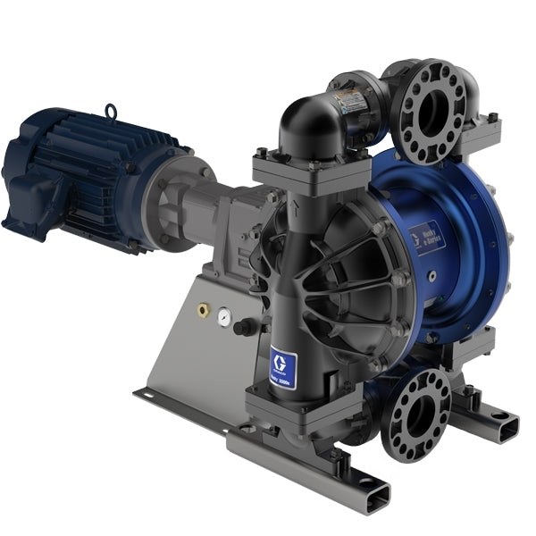 Graco Husky 3300e 3" AL Electric Diaphragm Pump; 7.5 Hp ATEX Motor, No CMPSR, End Port BSP, AL Center, SS Seat, PT Ball, PT Diaphragm (659038)