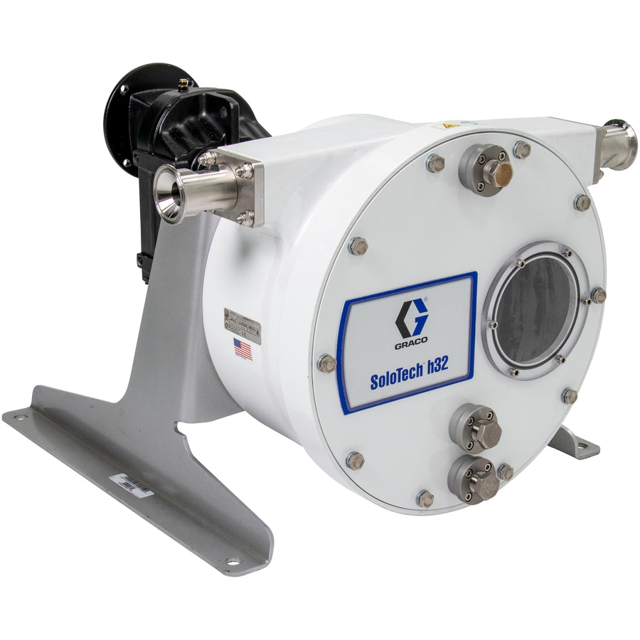 Graco SoloTech™ h32 Peristaltic Pump, Low-speed gear reducer no motor, NEMA, FDA Nitrile Hose, SST Sanitary Clamp Barb (19D084)