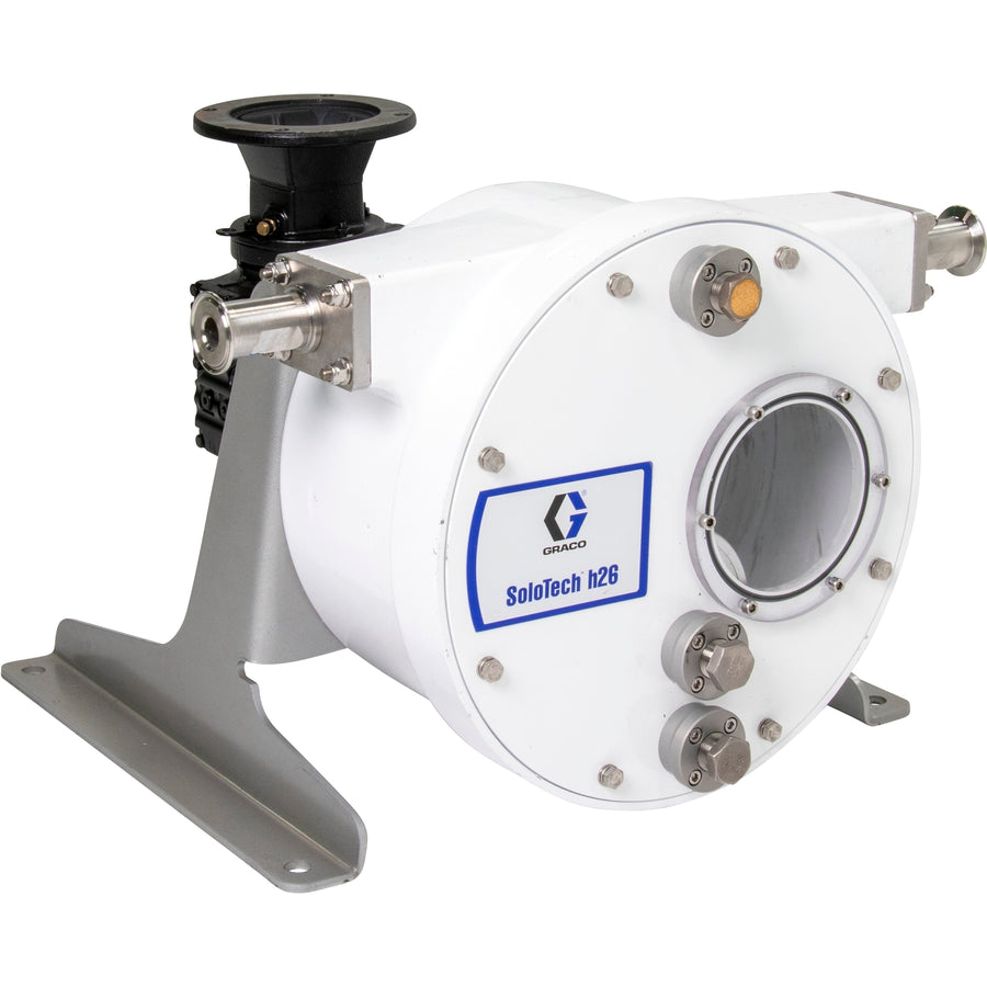 Graco SoloTech™ h26 Peristaltic Pump, High-speed gear reducer no motor, NEMA, FDA Nitrile Hose, SST Sanitary Clamp Barb (19D095)