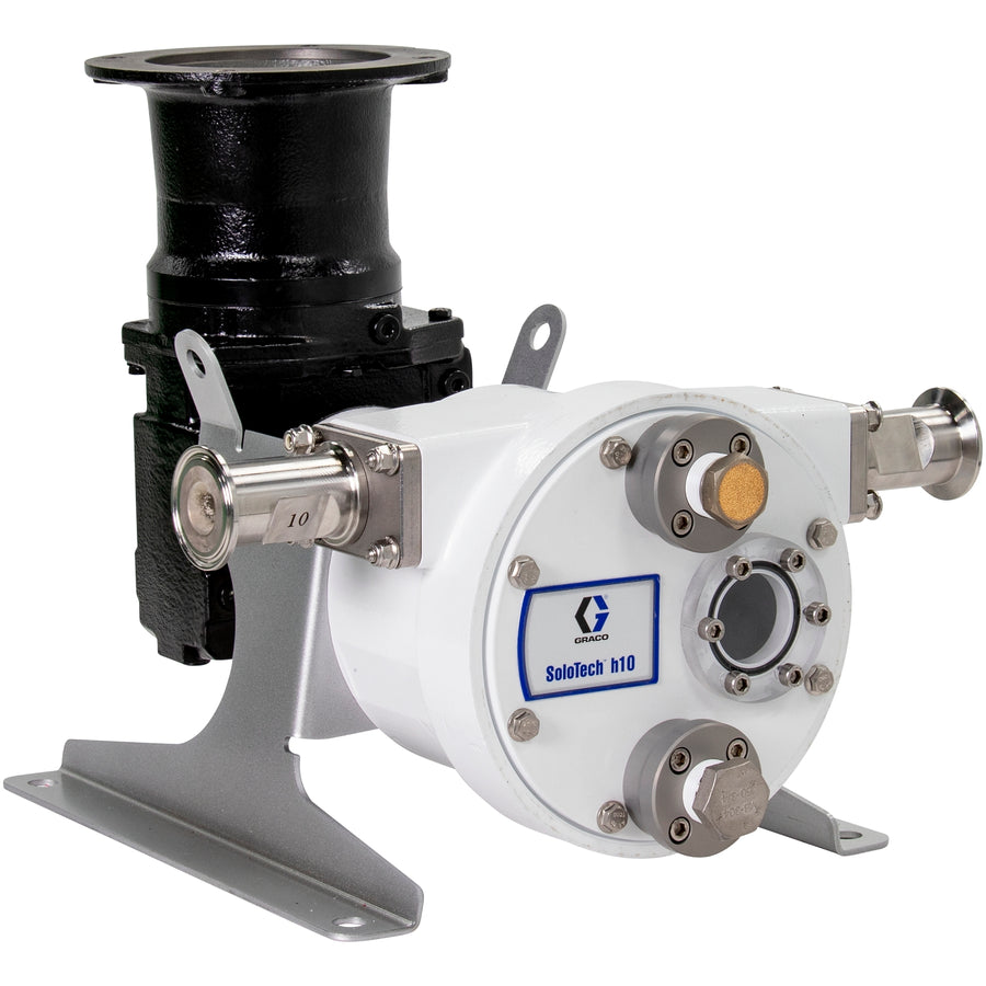 Graco SoloTech™ h10 Peristaltic Pump, Low-speed gear reducer no motor, IEC, FDA Nitrile Hose, SST Sanitary Clamp Barb (19D102)