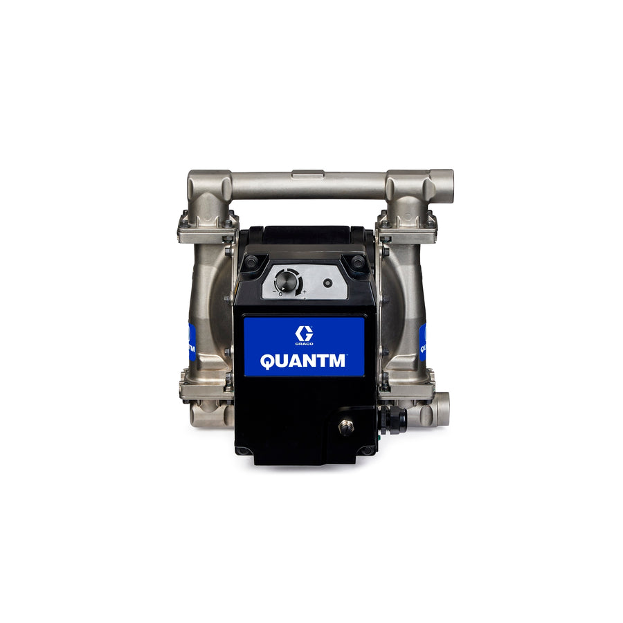 Graco QUANTM i30, 1"NPT, Stainless Steel Electric Diaphragm Pump, 240 VAC 1Ph, AL Center, AC Seat, PT Ball, PS Diaphragm (TE30-0483)
