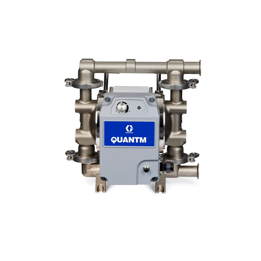 Graco QUANTM h30, 1"Hygienic DIN, FG SST Electric Diaphragm Pump, 200-240 V, FEP AL Center, SS Seat, FK Ball, FK Diaphragm (HE30-0104)