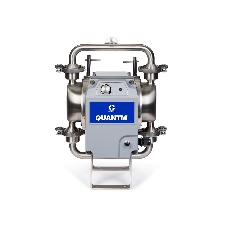Graco QUANTM h30, 1"Tri-clamp, PH SST Electric Diaphragm Pump, 200-240 V, FEP AL Center, SS Seat, PT Ball, PS Diaphragm (HE30-0548)
