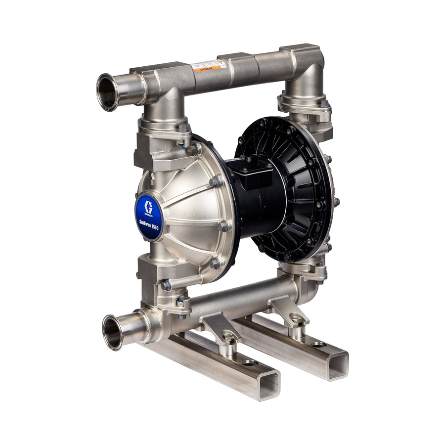 Graco SaniForce 1590 Beverage Pump, 1.5" FG SST Pneumatic Diaphragm Pump, AL Center, SS Seats, CW Balls, SP Diaphragms (26D631)