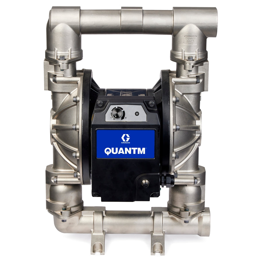 Graco QUANTM i120, 2"BSPT, Stainless Steel Electric Diaphragm Pump, 200-240 V, AL Center, PP Seat, SP Ball, SP Diaphragm (TE120-0118)