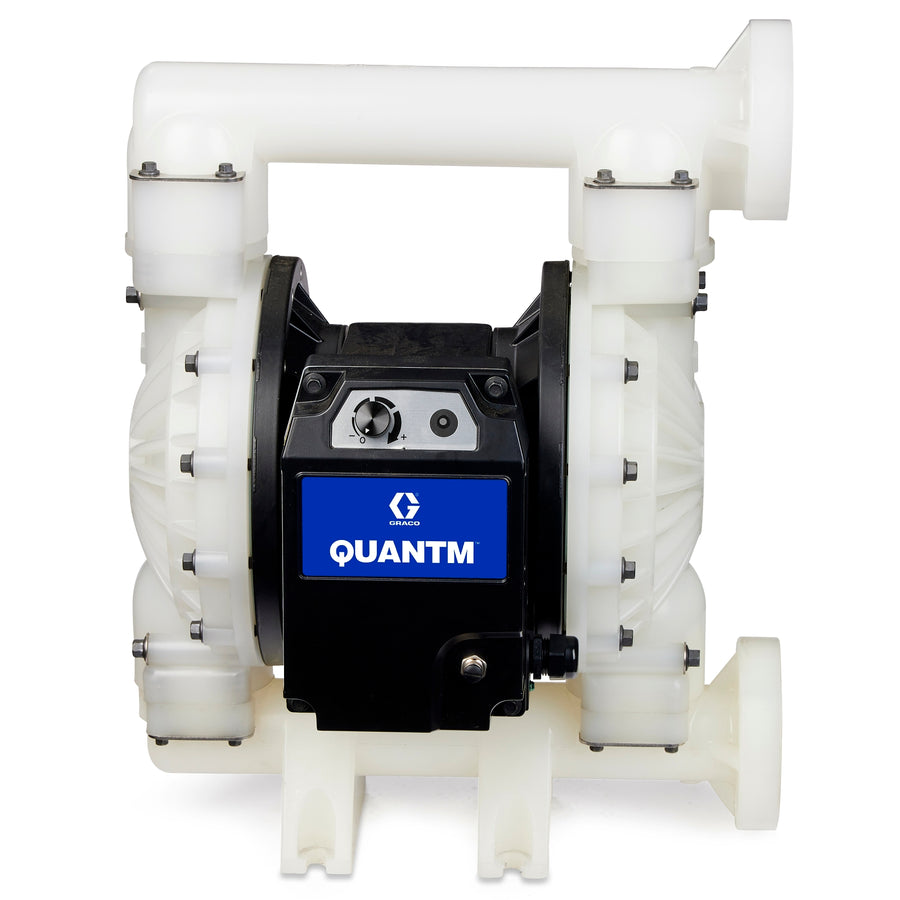 Graco QUANTM i120, 2"Flange, Cond Poly Electric Diaphragm Pump, 200-240 V, AL Center, PP Seat, PT Ball, PS Diaphragm (TE120-0030)