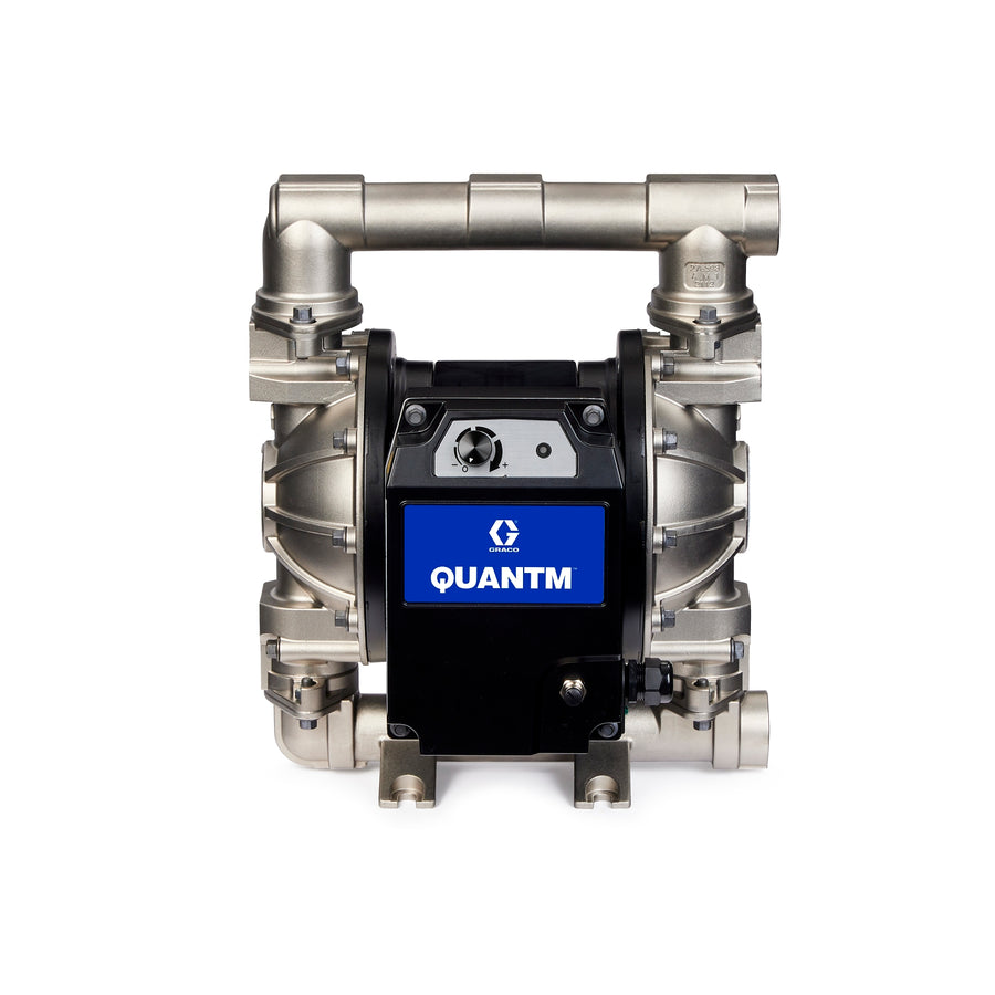 Graco QUANTM i80, 1.5"BSPT, Stainless Steel Electric Diaphragm Pump, 200-240 V, AL Center, SP Seat, SP Ball, SP Diaphragm (TE80-0033)