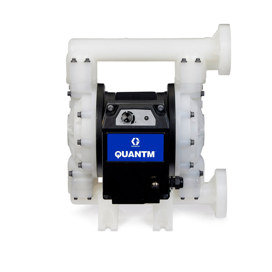 Graco QUANTM i80, 1.5"Flange, Polypropylene Electric Diaphragm Pump, 200-240 V, AL Center, PP Seat, PT Ball, PS Diaphragm (TE80-0060)